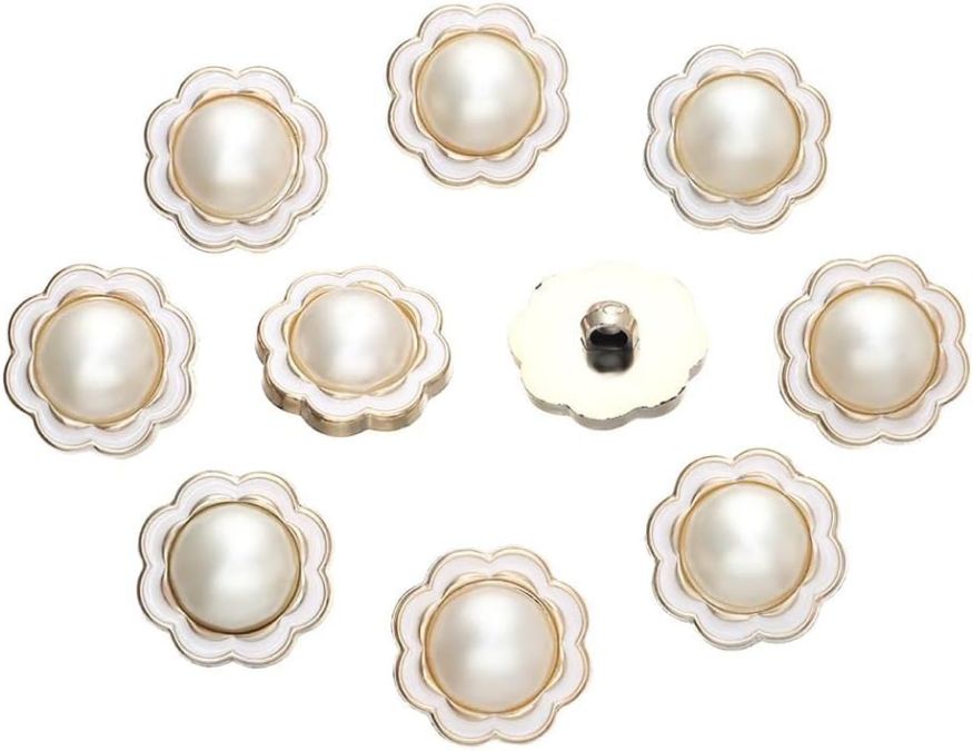 Shirt Buttons Handmade Sewing Accessories DIY Sewing Button Ornaments Needlework 10Pcs(white-21mm)