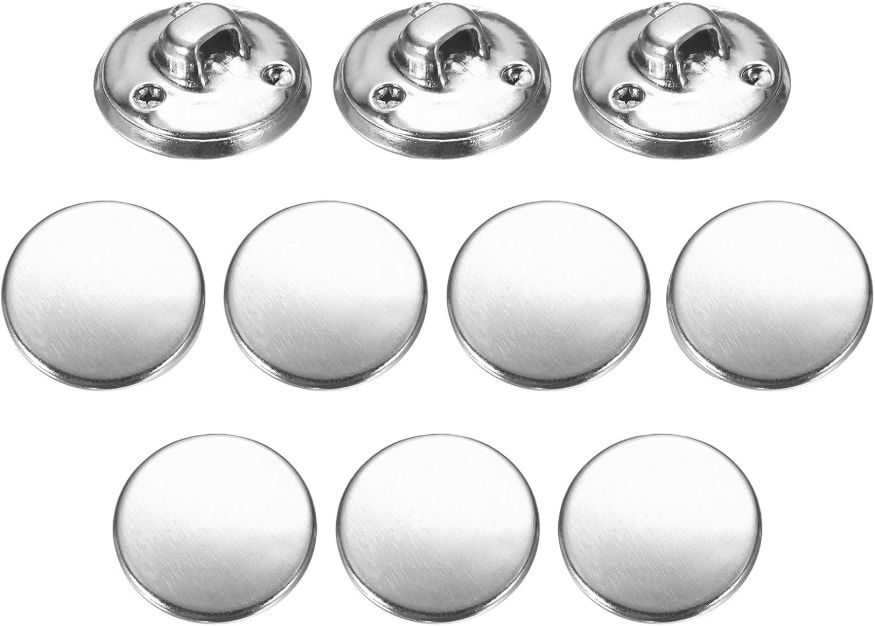Generic 10pcs Metal Antiqued Button 15mm Round Metal Sewing Button Brass Shank Replacement Button for Men Women Blazer Suit Woolen Coat Shirt Jacket Trousers Sewing Crafts, Silver