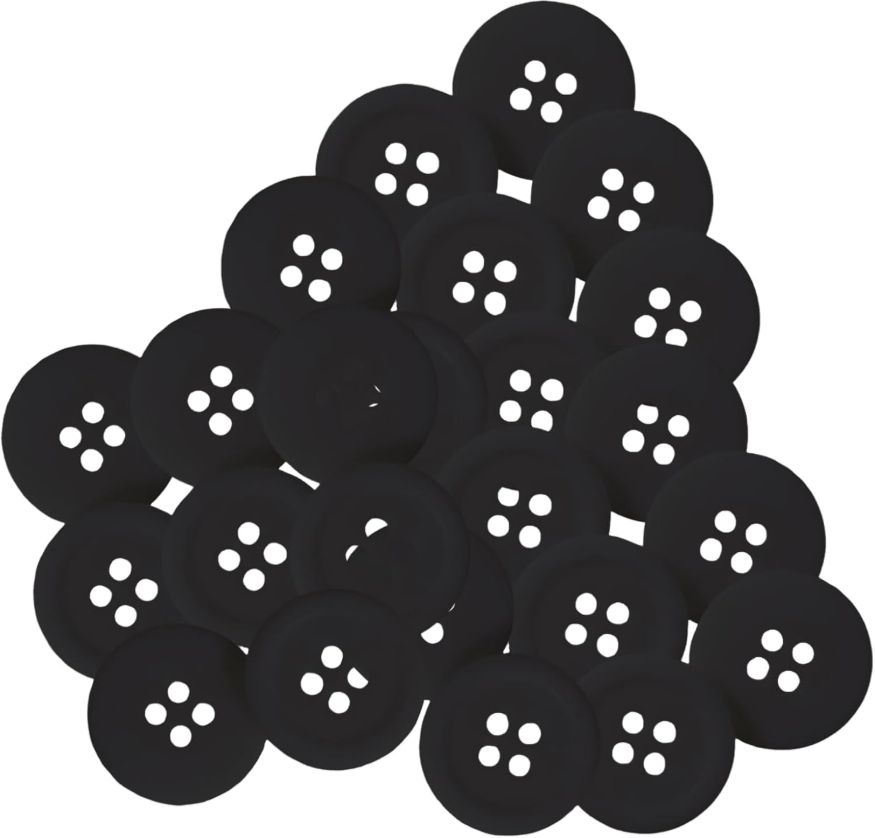 50PCS Purple 4 Hole Sewing Round Buttons for Crafts DIY Projects Scrapbooking Shirt Cardigan Coat Repair Accessories(Black,0.6in)