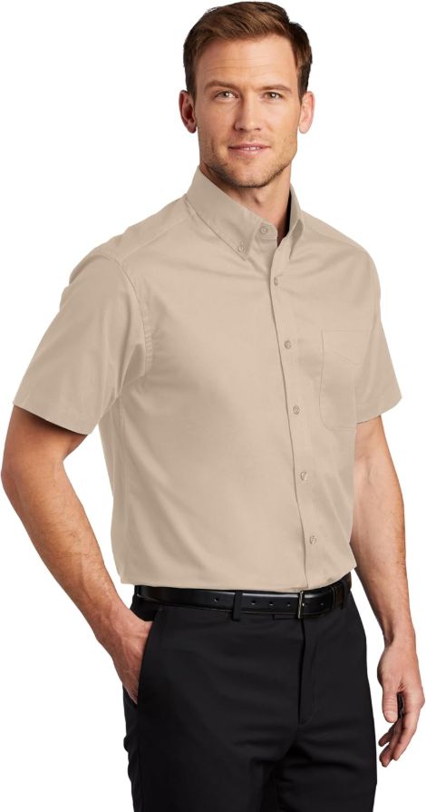 Clothe Co. Men's Short Sleeve Button Down Shirt with Front Pocket (Available in Big & Tall)