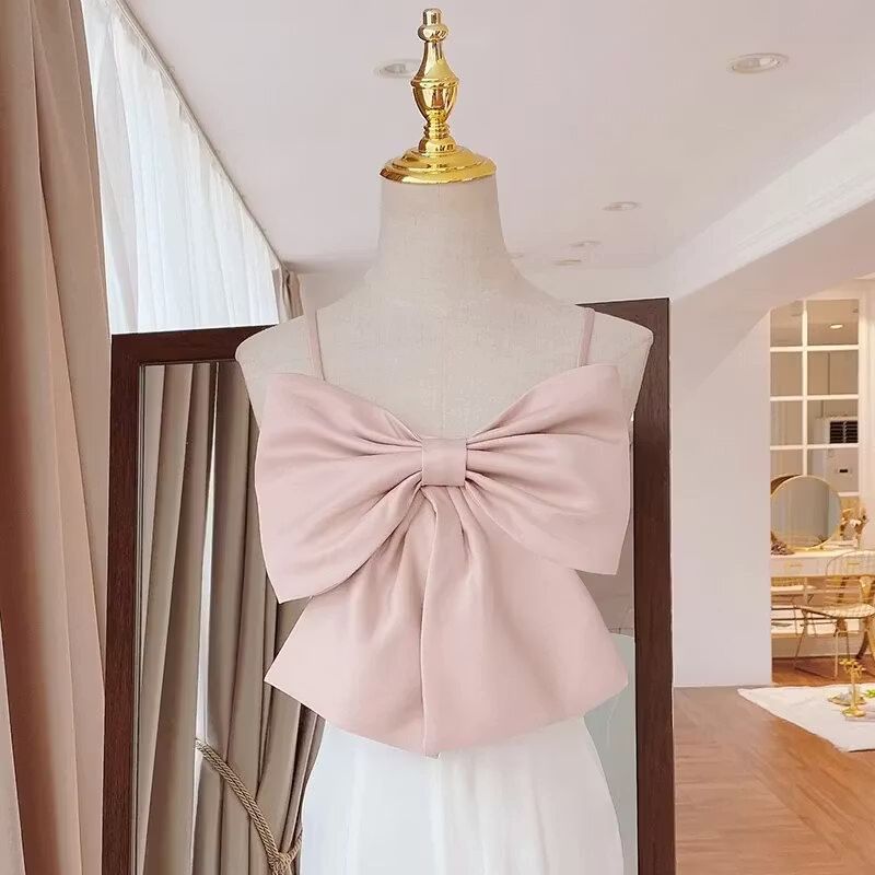 Cute Pink Big Bow Tank Camisole Top